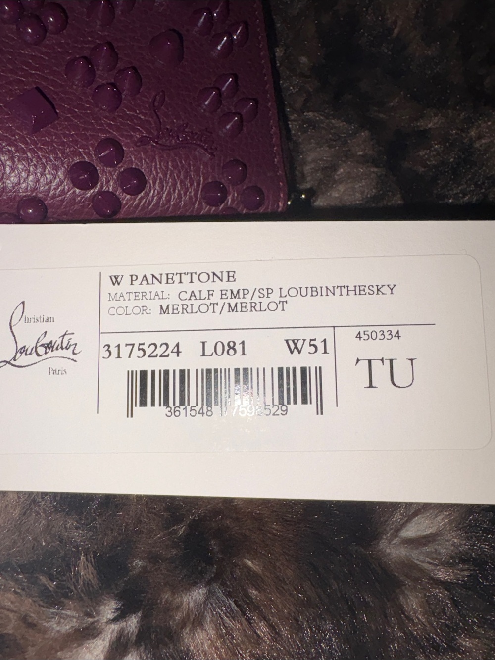 NWT Christian Louboutin Panettone Wallet in Merlot - Full Set & Pristine - Picture 2 of 8
